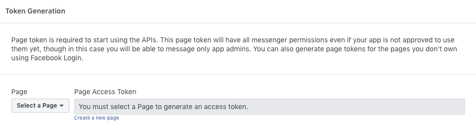 Generate a page token for your own page