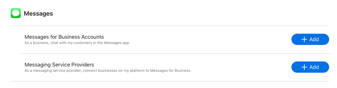Apple Messages for Business Account