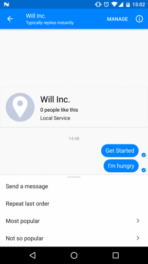 Facebook Messenger Persistent Menu