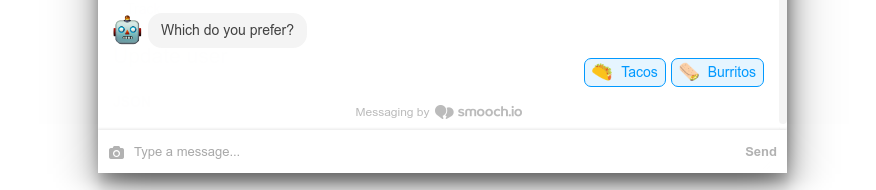 Web Messenger reply icons