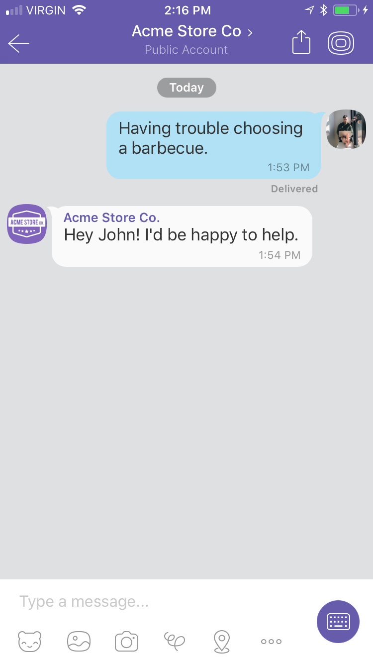Viber support chat